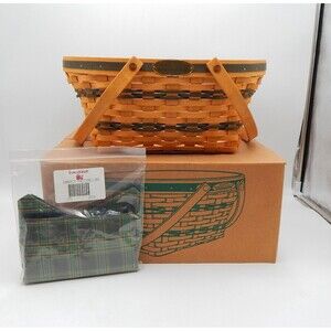 Longaberger 1996 Traditions Collection Community Basket with Liner Protector Box